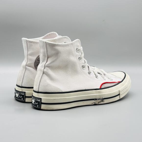 Converse Shoes Womens 7.5 White Red Chuck Taylor All Star 70 High Top Sneakers - Picture 8 of 11